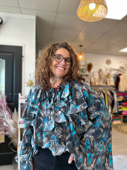 💙Tunique Vietti à volants – Banditas from Marseille – Grande taille