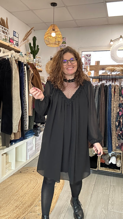 🖤 Robe Maina – Élégance noire et fluide