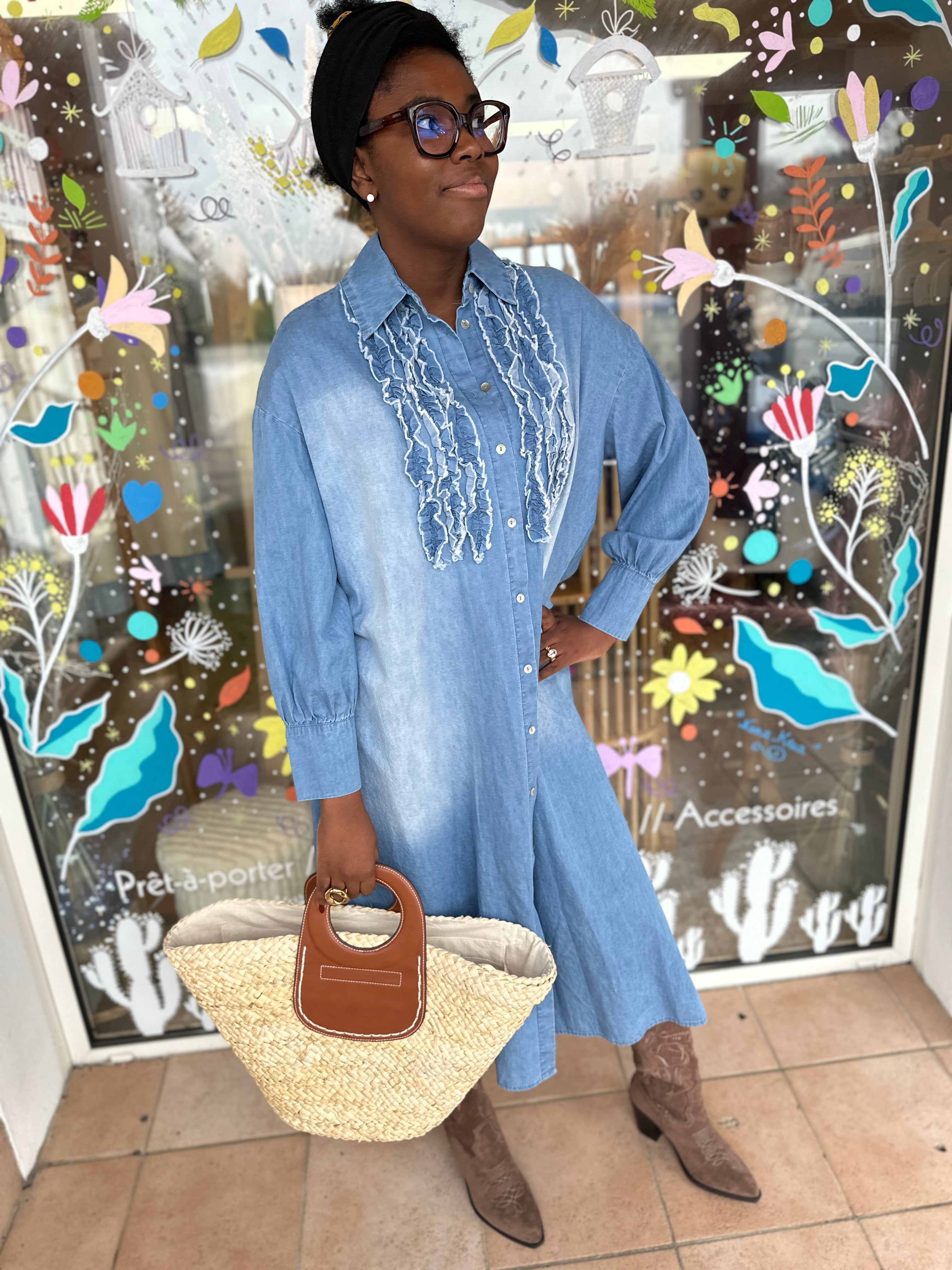 💙 Robe Stool en jean Banditas – Esprit bohème structuré