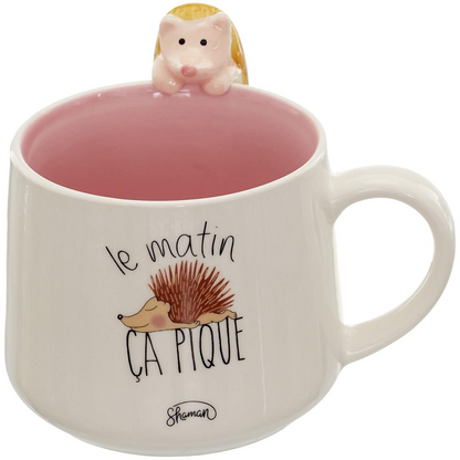 🦔 Mug "Le matin ça pique" – Adorable et plein d’humour