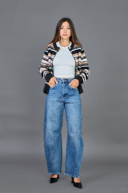 👖 Jean Bleu Barrel Fit Louisa – Coupe Tendance et Confort