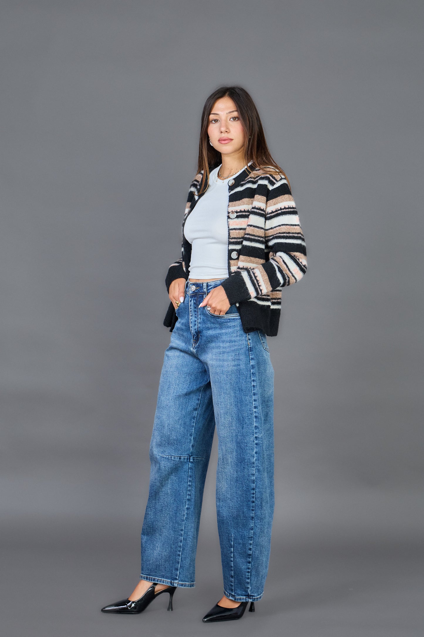 👖 Jean Bleu Barrel Fit Louisa – Coupe Tendance et Confort