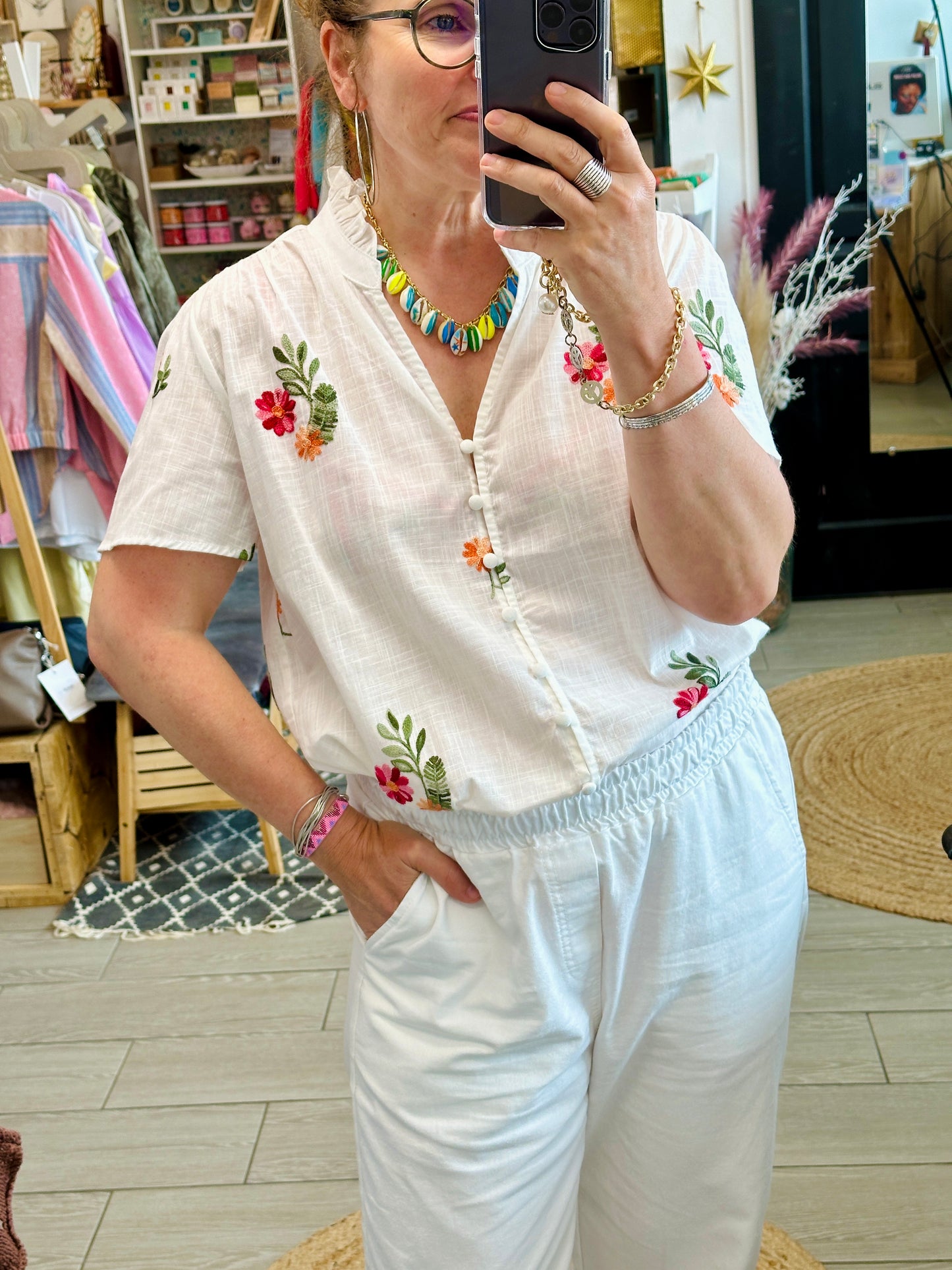 🌸 Blouse Iria — Un souffle de fraîcheur brodée