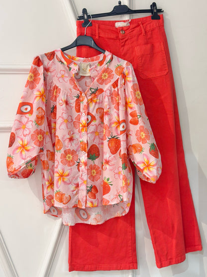 🌸 Chemise Fruits – Fraîcheur et fantaisie au rendez-vous !
