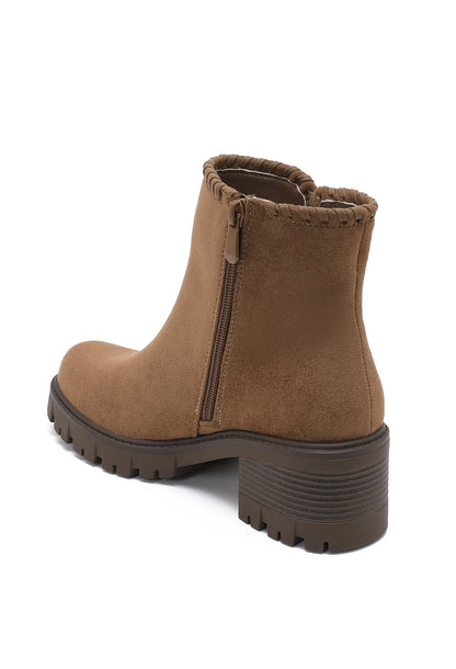🤎Bottines en daim marron – Synthétique à semelle crantée