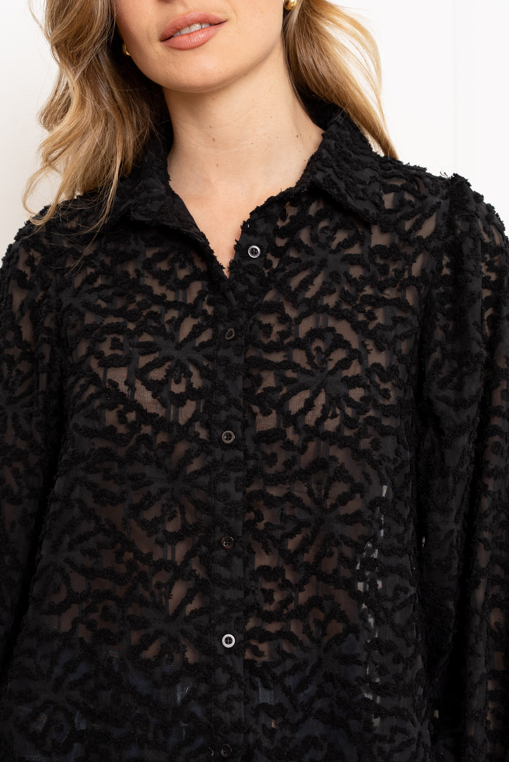 🖤Chemise Lauryne - En dentelle noire