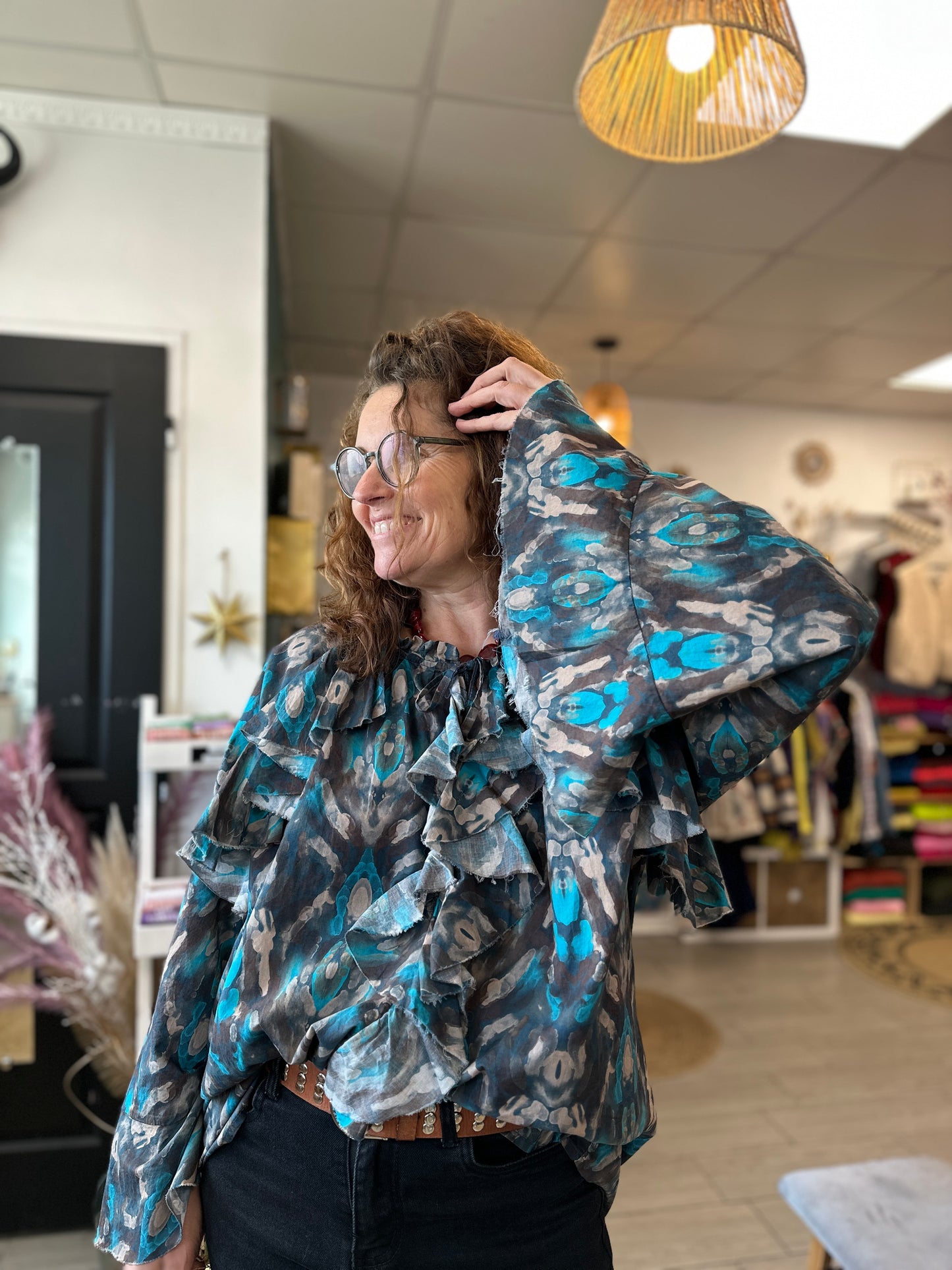 💙Tunique Vietti à volants – Banditas from Marseille – Grande taille