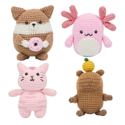 🧶 Kit DIY Crochet – Axel, Murphy, Cookie & Tigri
