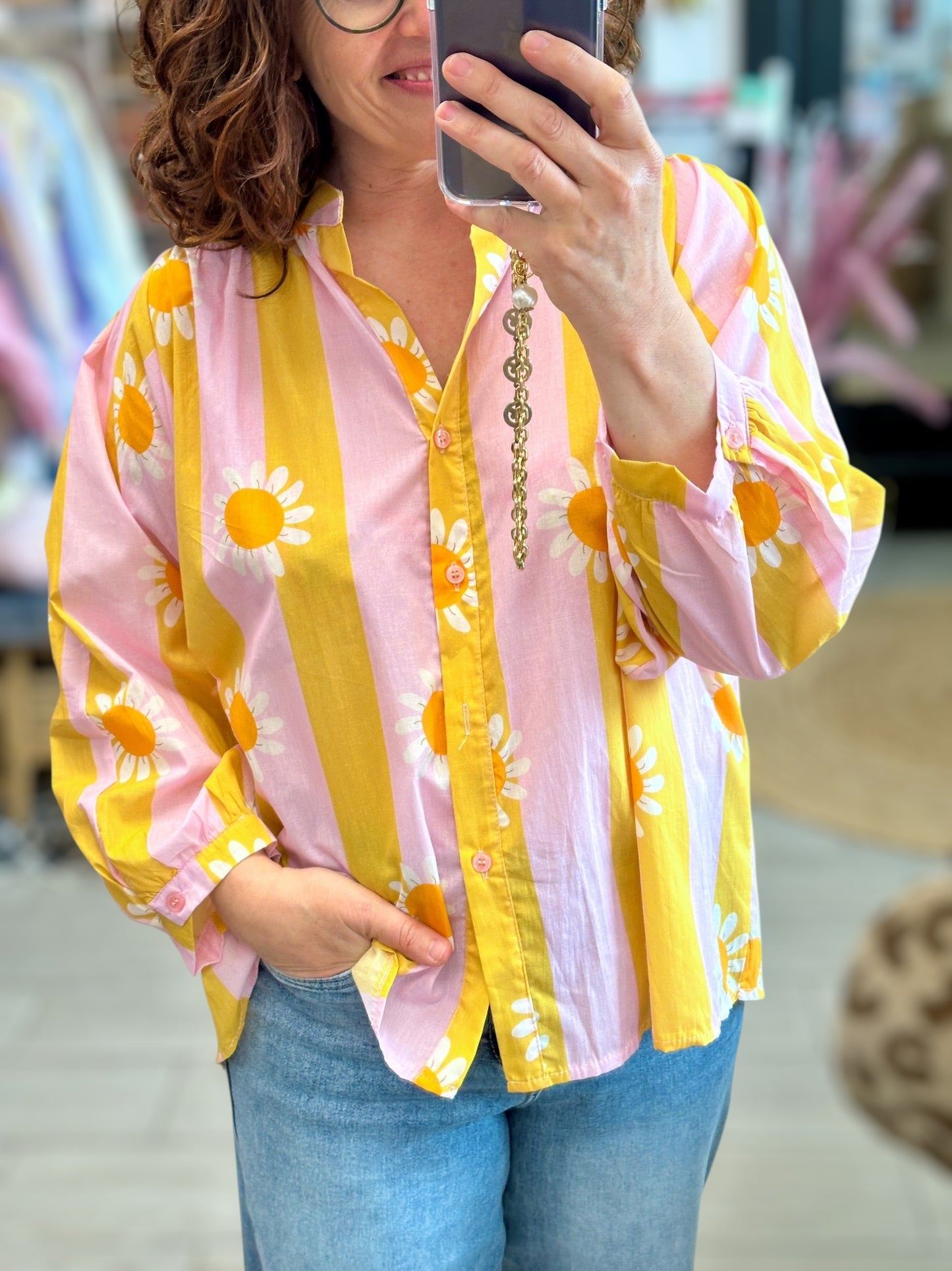 🌸 Chemise Flowers – 100% coton, motifs floraux vitaminés