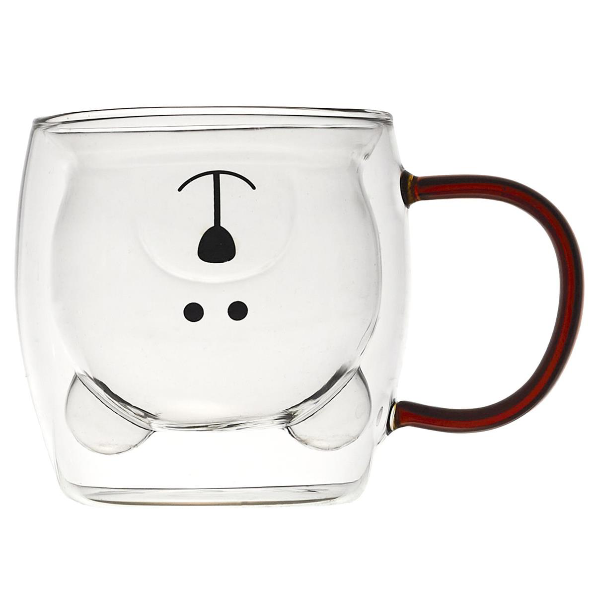 🐻🐱 Mug double paroi transparent – Chat & Ourson