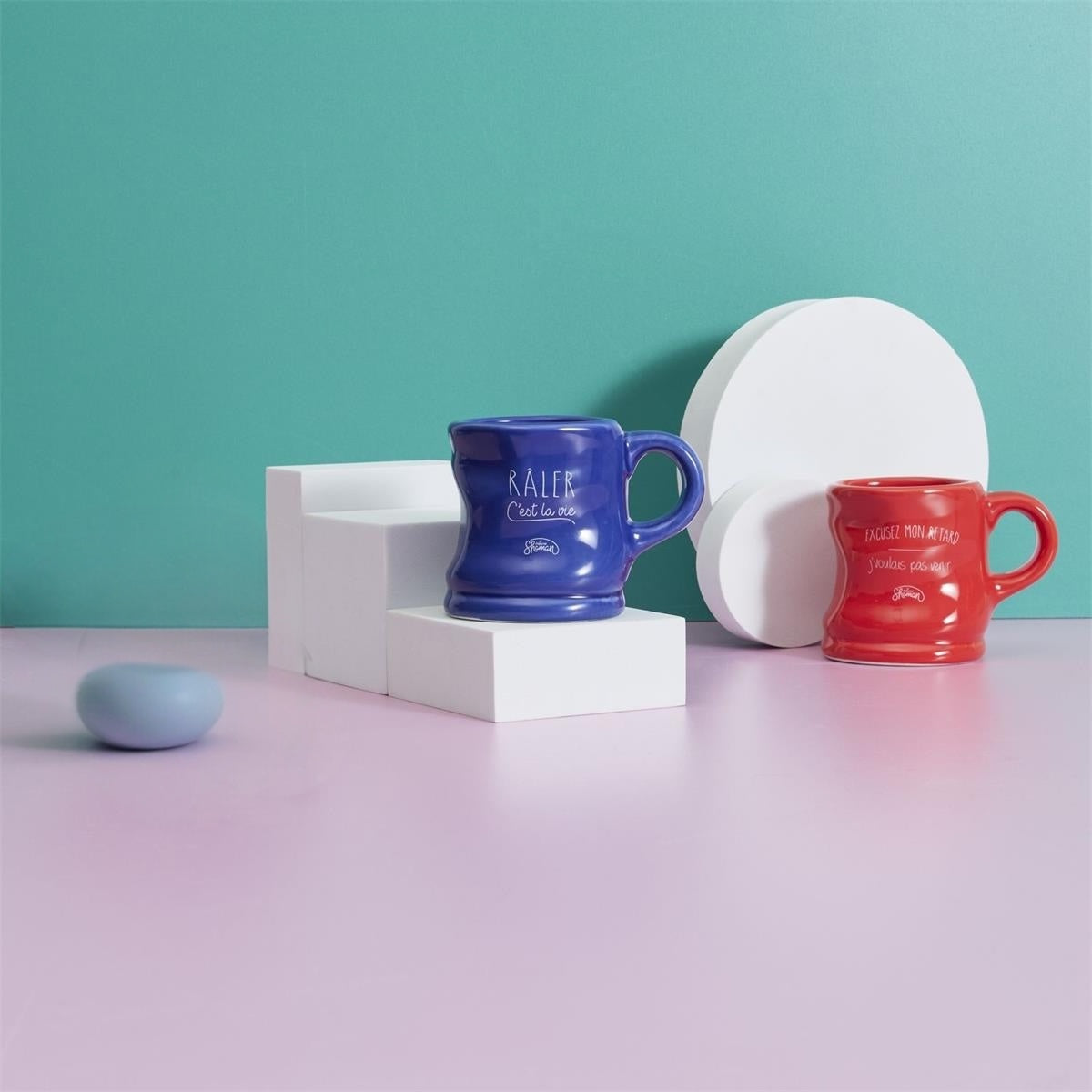 😄Mugs Bonne humeur froissée – Bleu ou Rouge