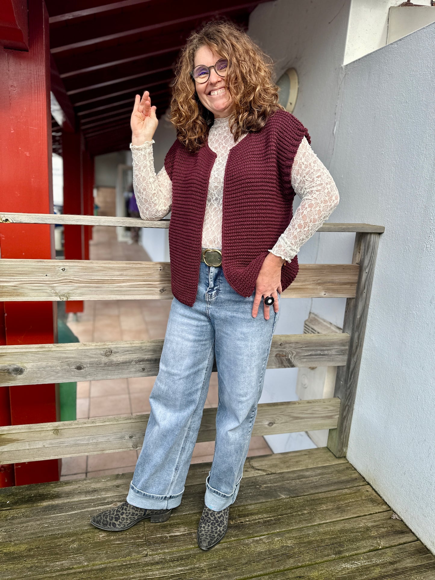 🍁 Veste Élia – Gilet Sans Manches en 100 % Laine