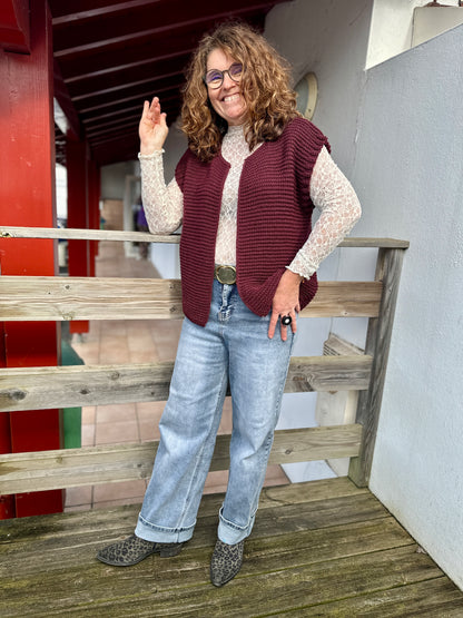 🍁 Veste Élia – Gilet Sans Manches en 100 % Laine