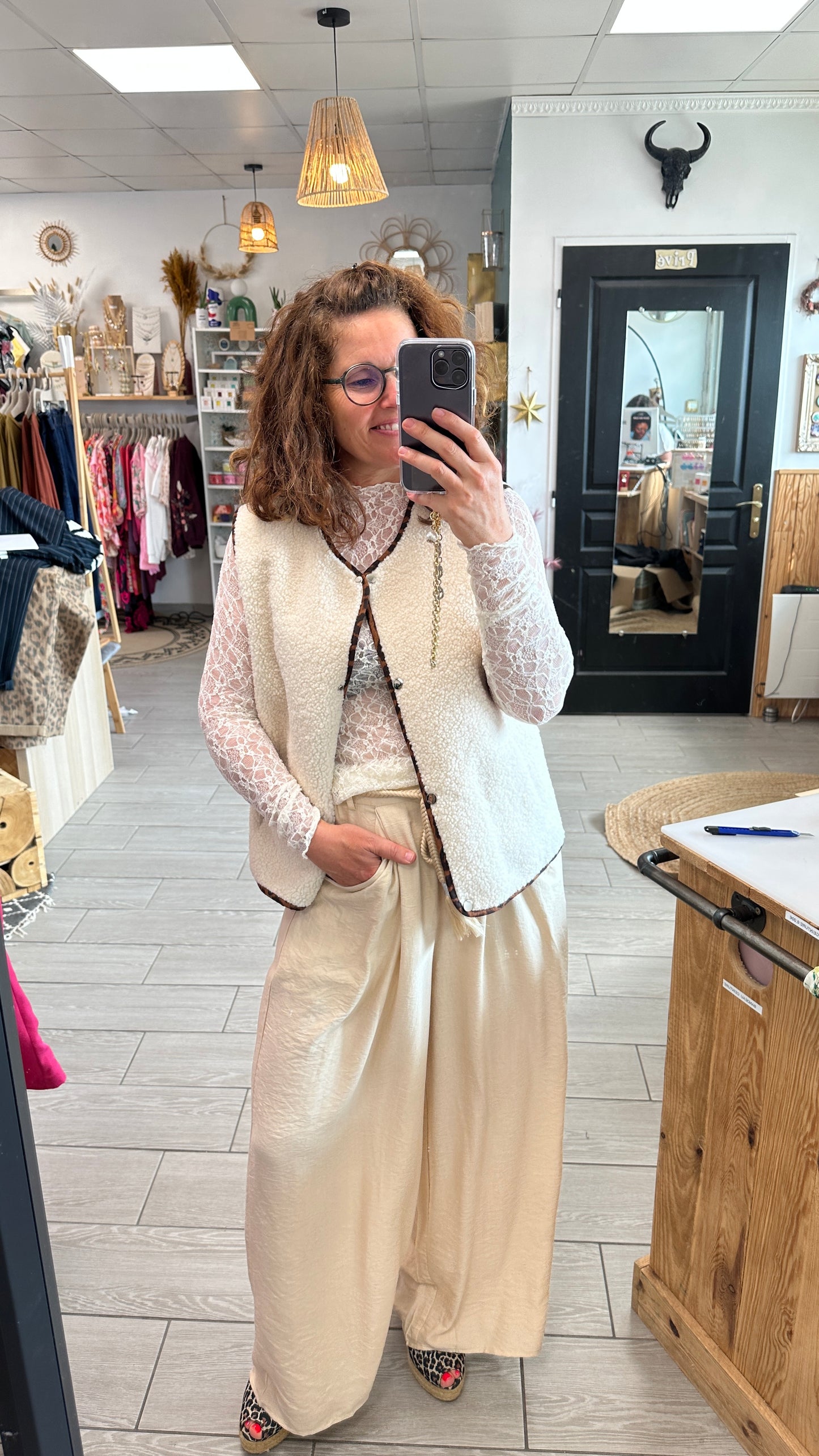 🧥 Gilet sans manches Doudou - Écru chic & épuré