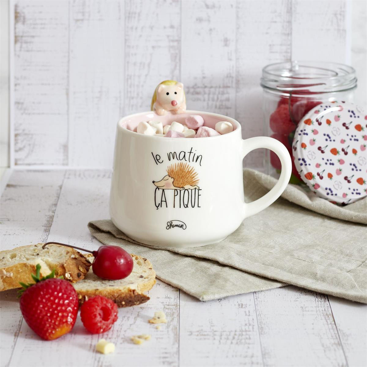 🦔 Mug "Le matin ça pique" – Adorable et plein d’humour