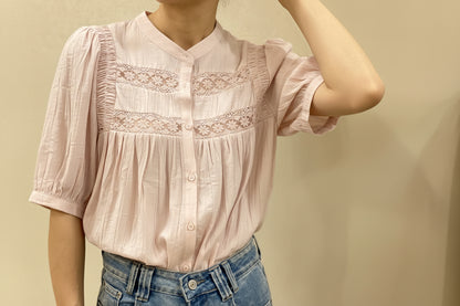 🌸Chemise Alizée rose pastel – Douceur romantique