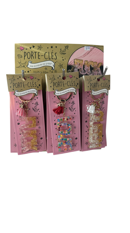 ✨Porte-clés Fuck It en résine pailletée – L’audace avec des paillettes