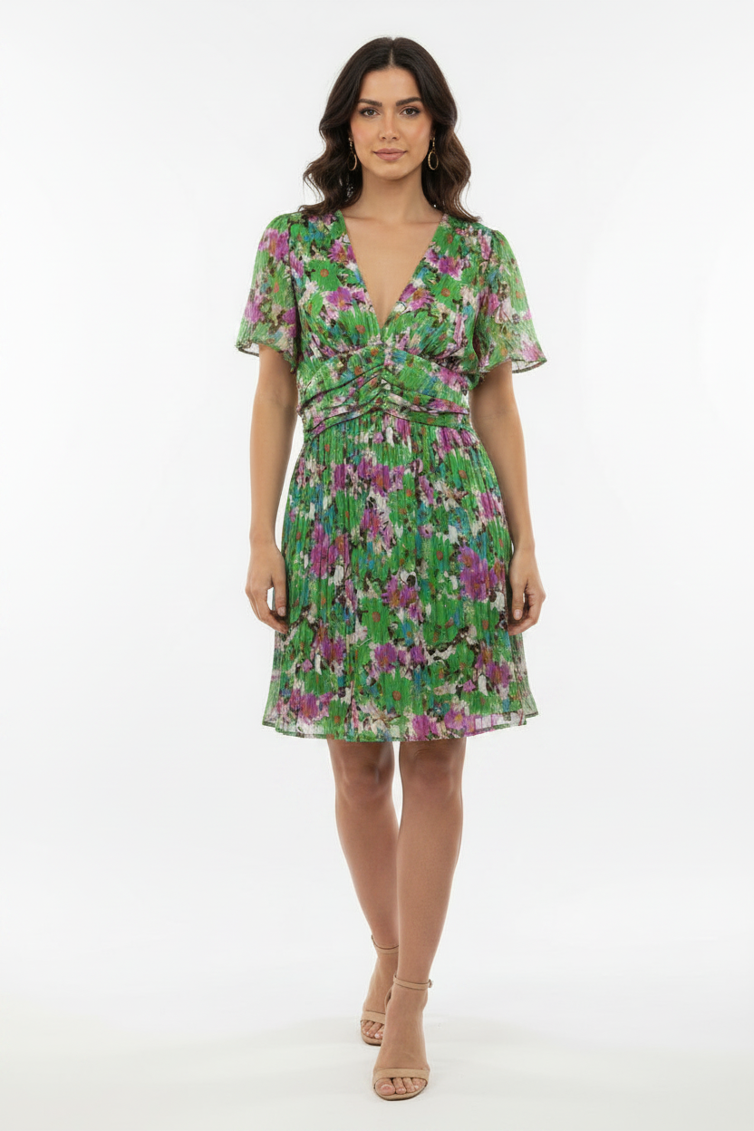 💚 Robe Jade vert prune – Fluide & féminine