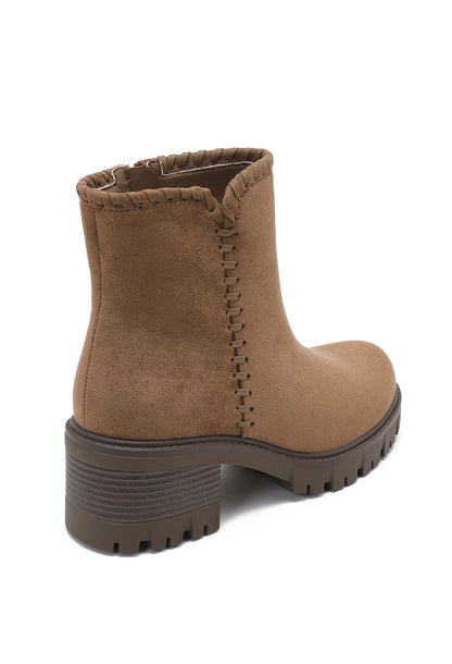 🤎Bottines en daim marron – Synthétique à semelle crantée