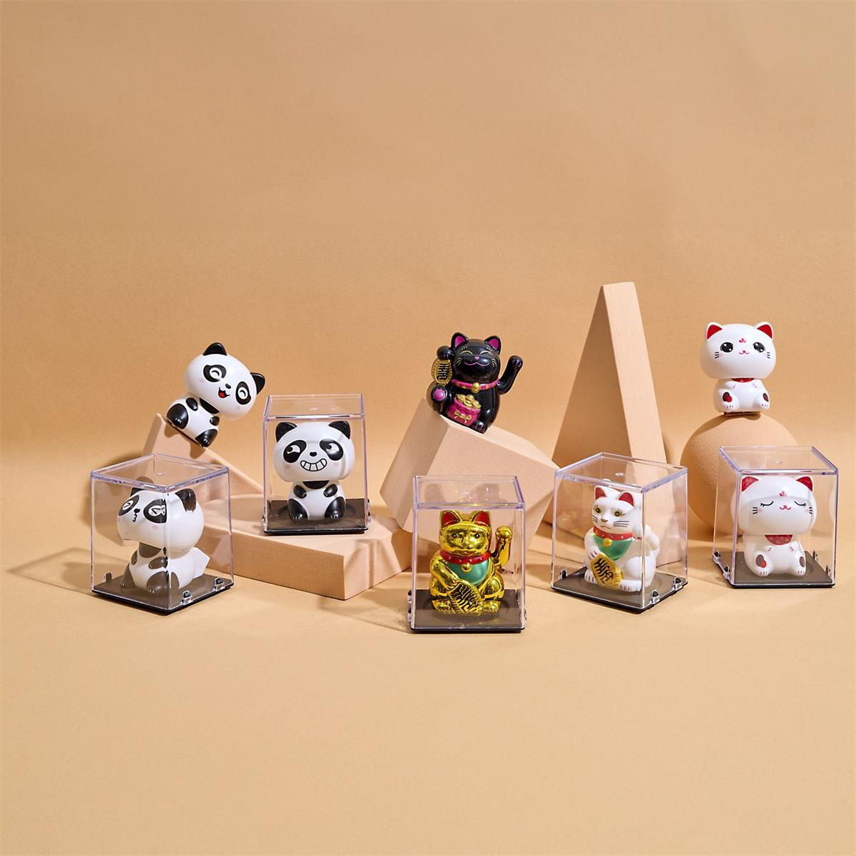 🐾Figurines animaux – Chats & Pandas rigolos