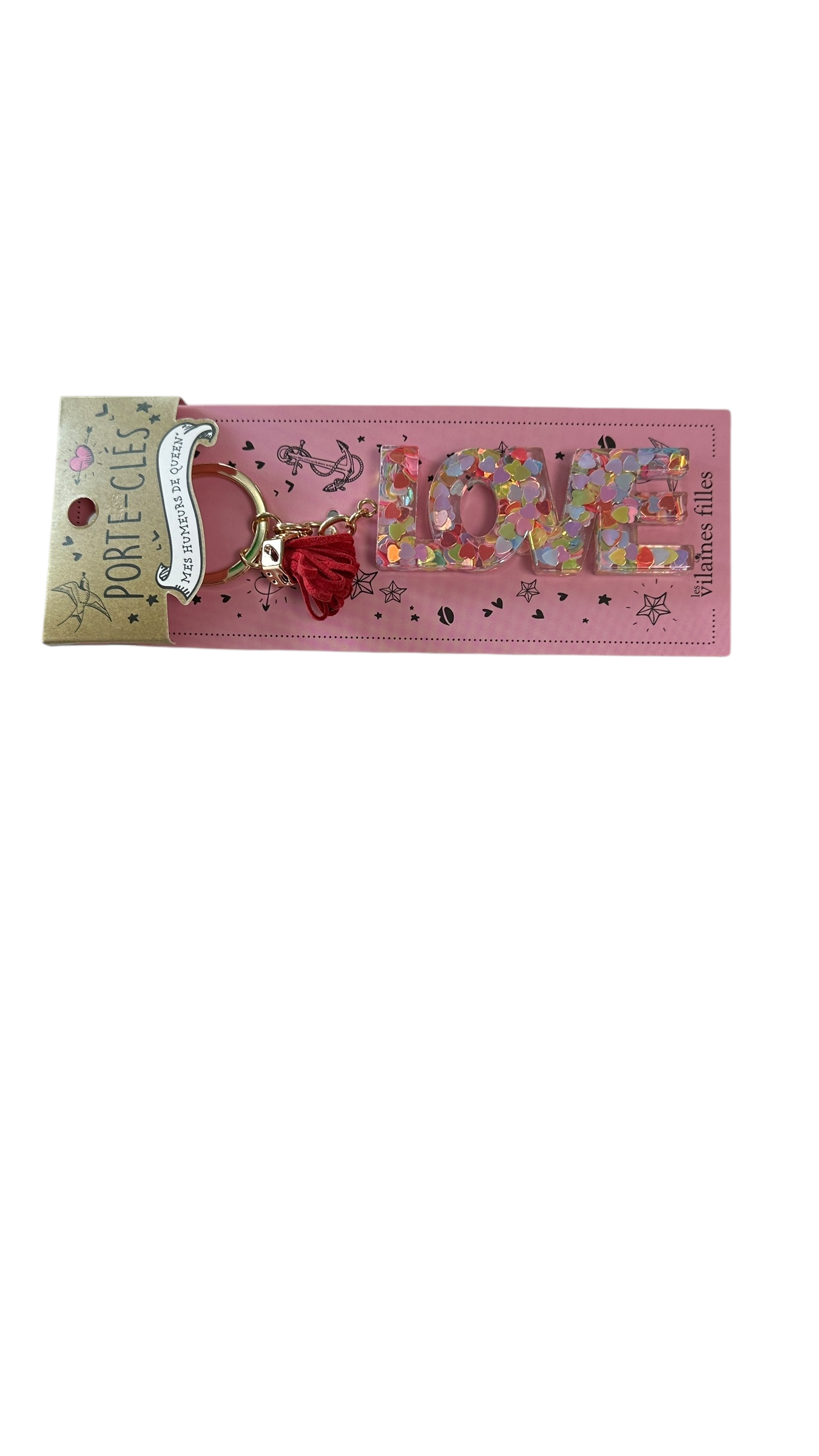 ✨Porte-clés Fuck It en résine pailletée – L’audace avec des paillettes