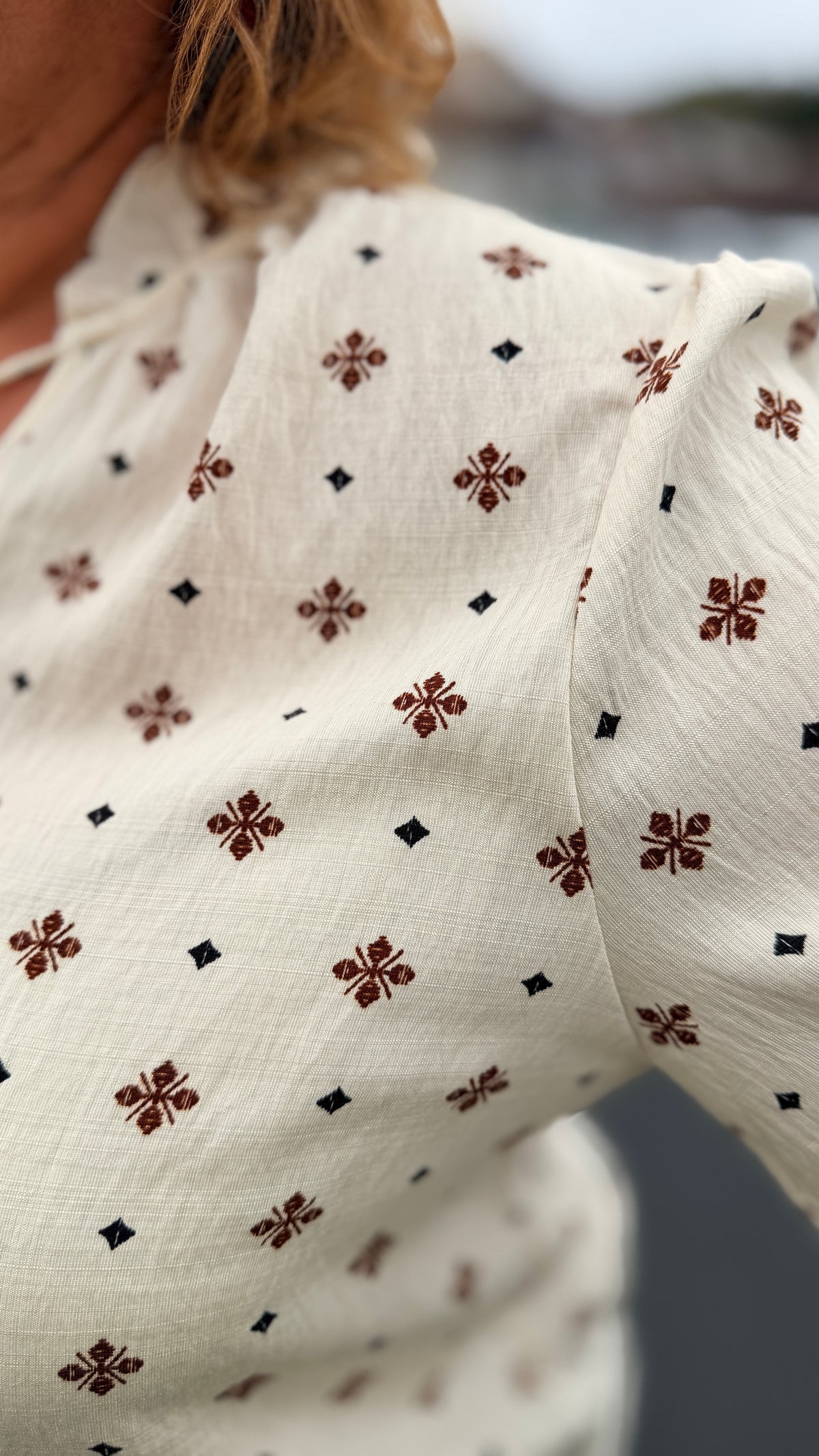 ✨Blouse Ilona – Grande taille écrue en coton
