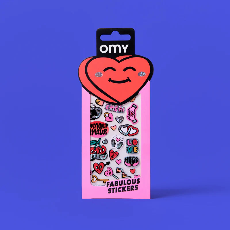 stickers omy motif coeur donut lettre lunettes lille