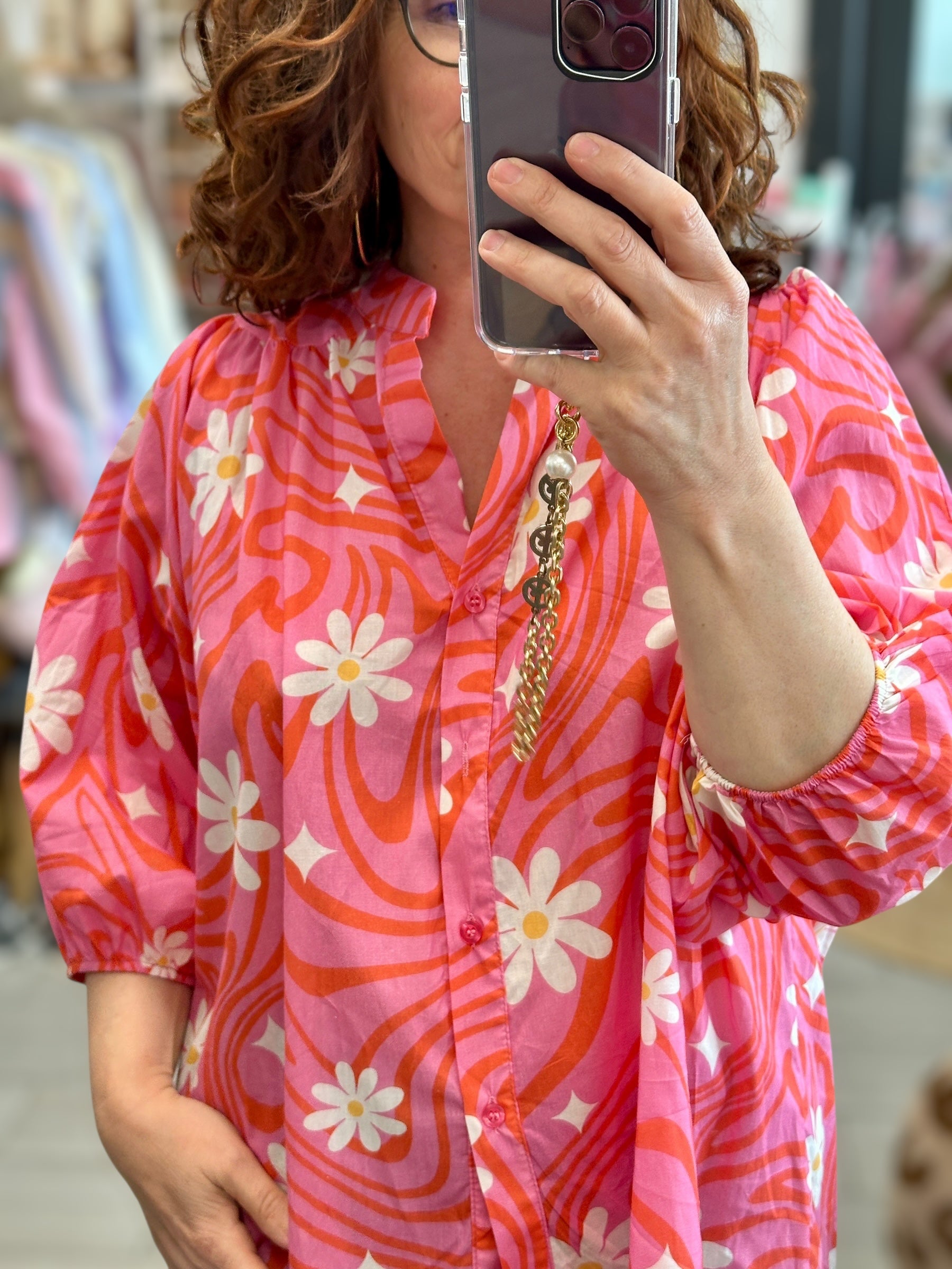 🌸 Chemise Flowers – 100% coton, motifs floraux vitaminés
