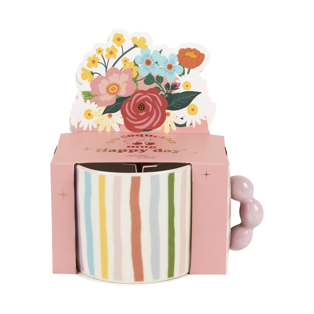 🌈Mugs Happy Mood – Colorés et à anses bulles pastel -4 modèles