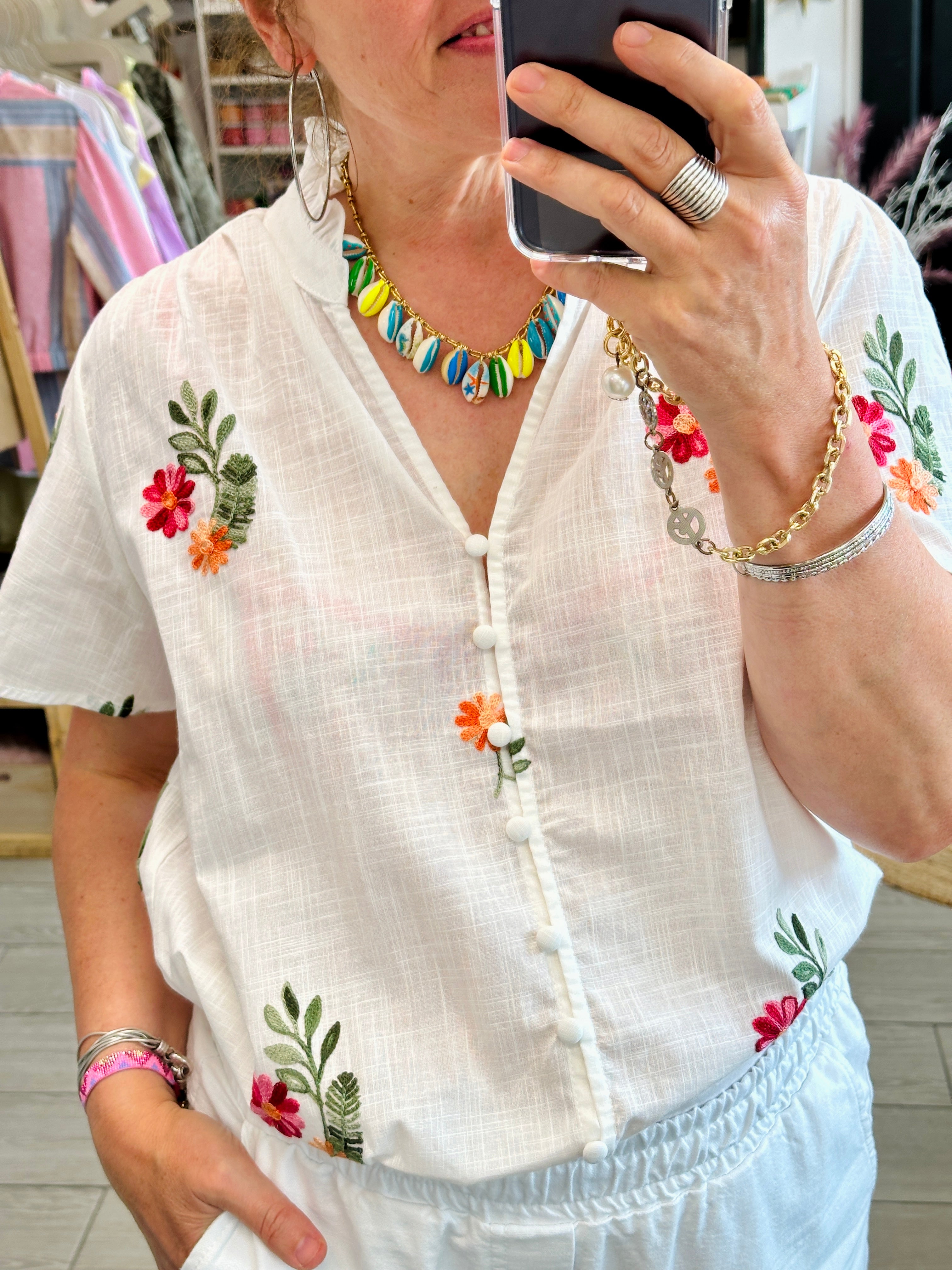 🌸 Blouse Iria — Un souffle de fraîcheur brodée