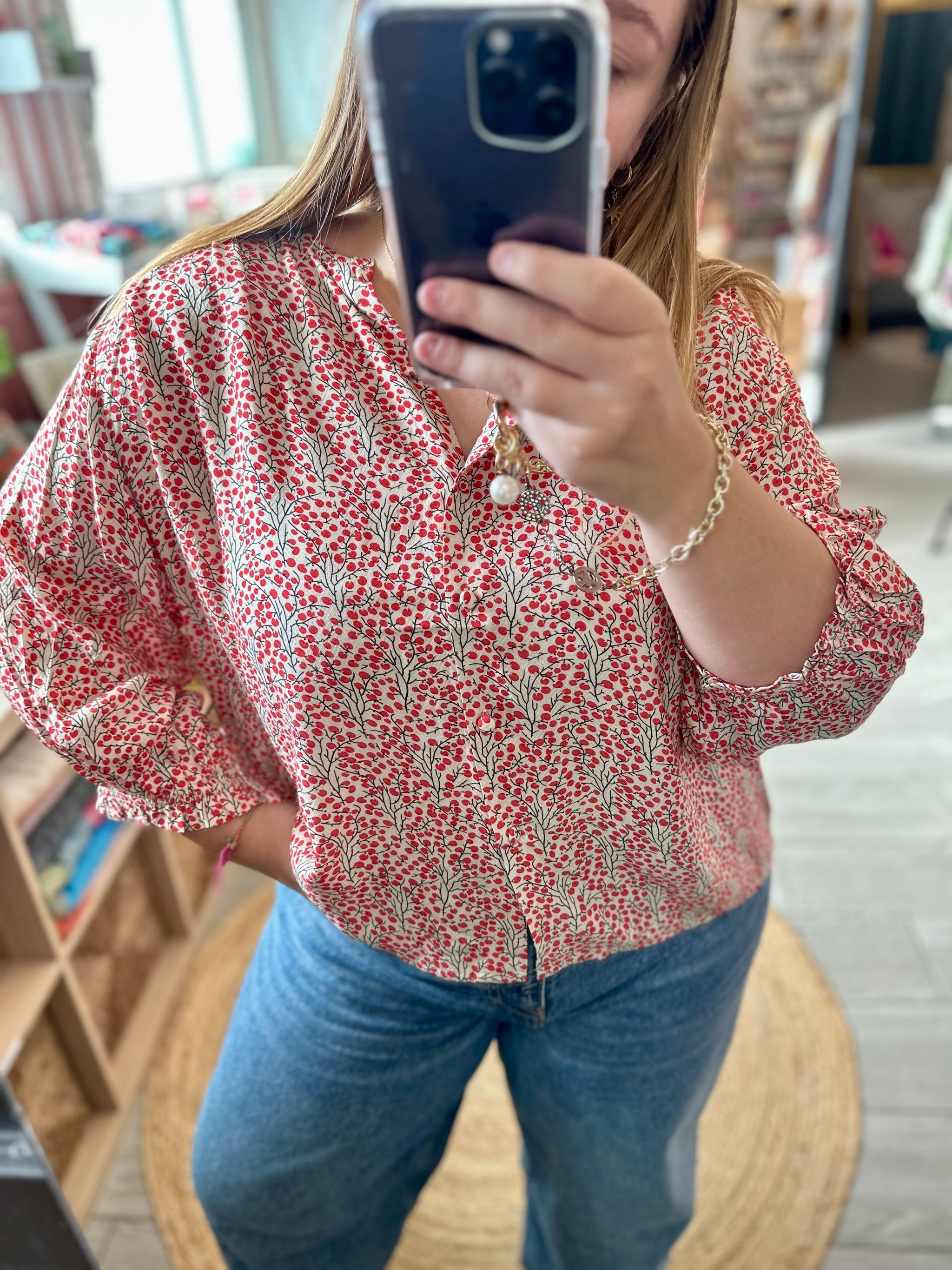 blouse imprimee rouge femme banditas from marseille hossegor