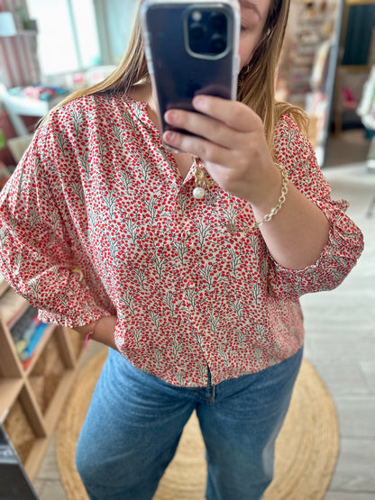 blouse imprimee rouge femme banditas from marseille hossegor