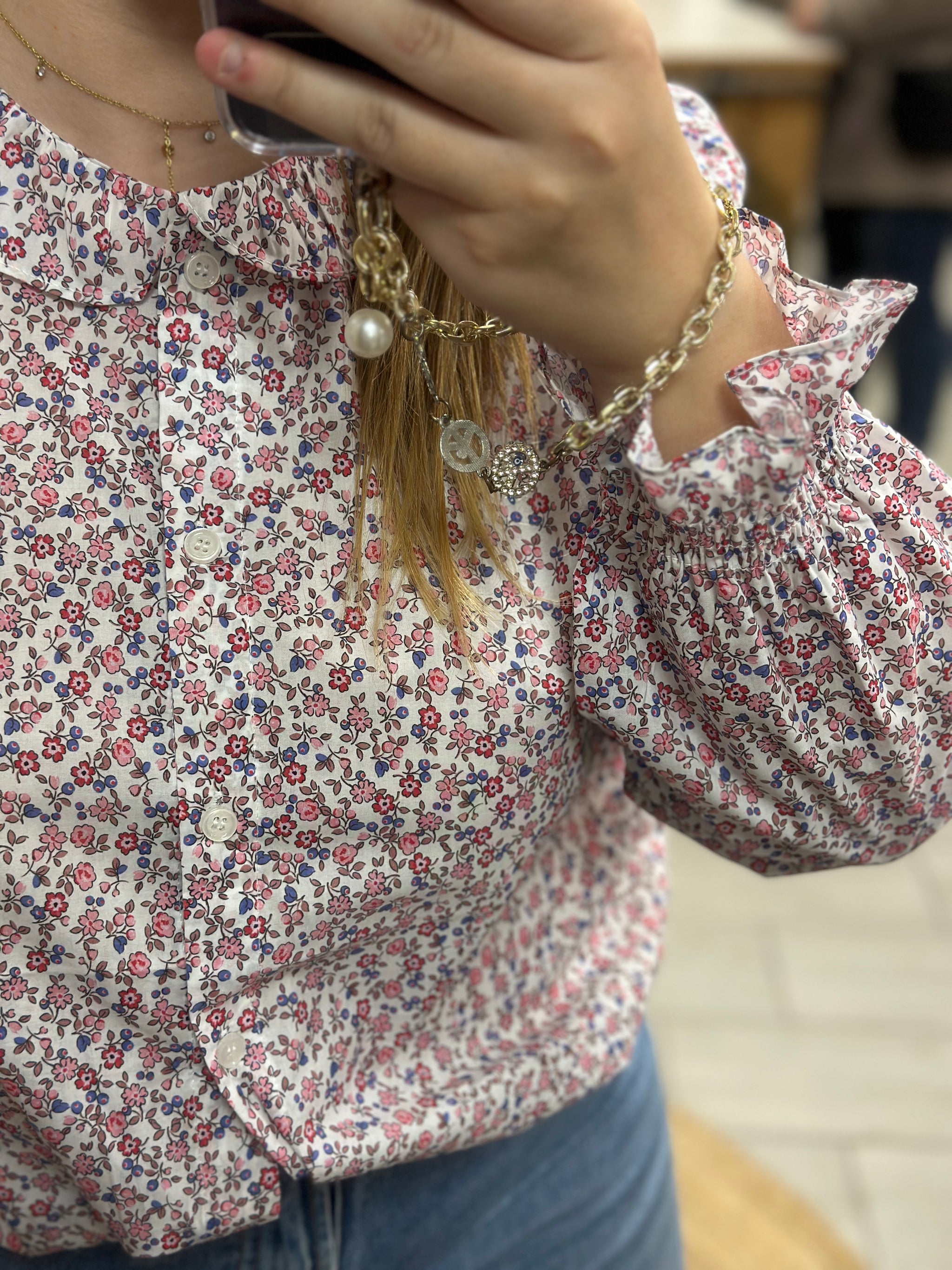 blouse imprimee fleurie majolica by one in april toulouse