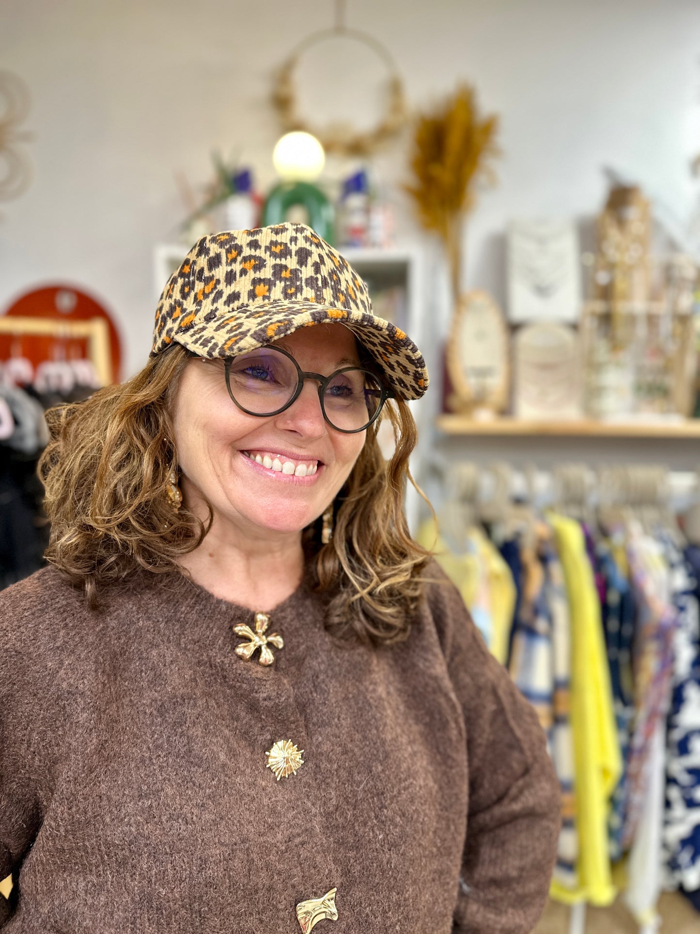 casquette réglable léopard matière velours pour automne hiver - abana 64250