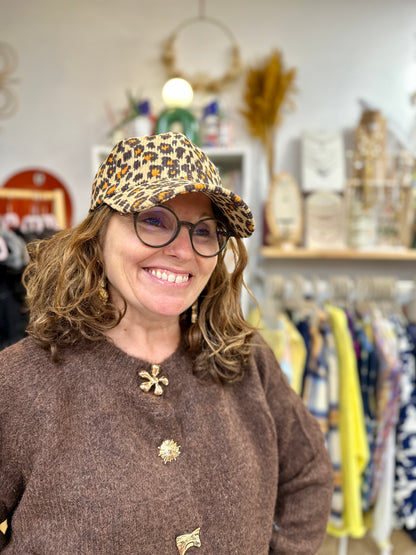 casquette réglable léopard matière velours pour automne hiver - abana 64250