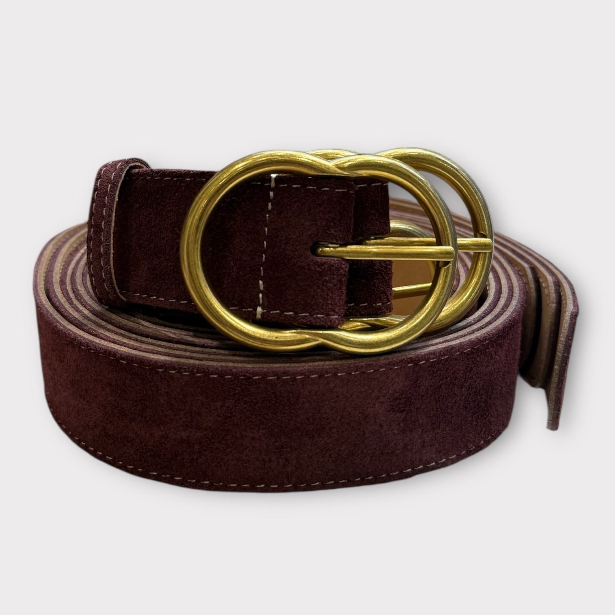 Ceinture en daim bordeux largeur 4 cm - Abana 64480