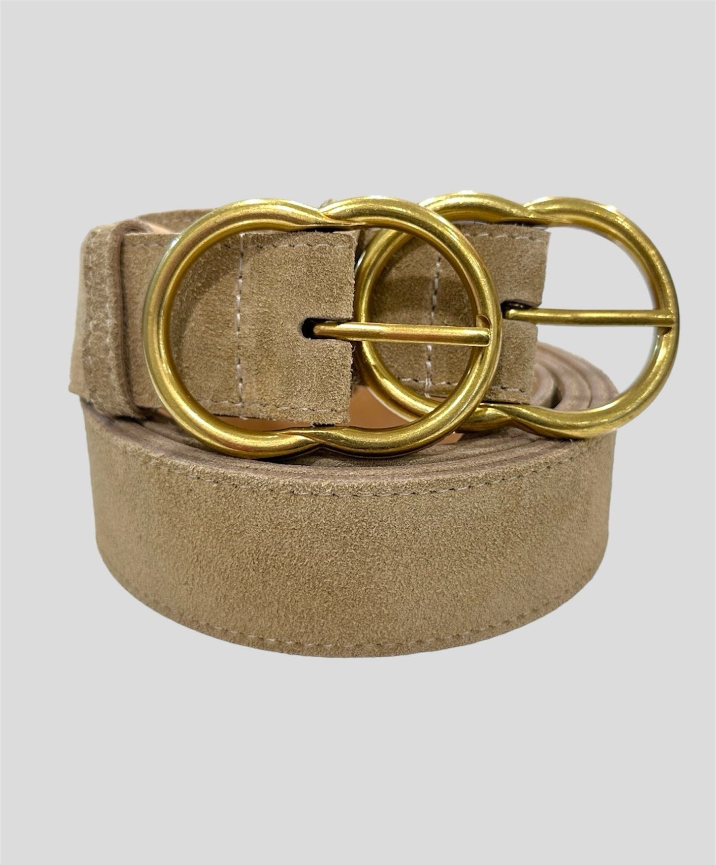 Ceinture Taupe avec boucle dorée - Abana 64310