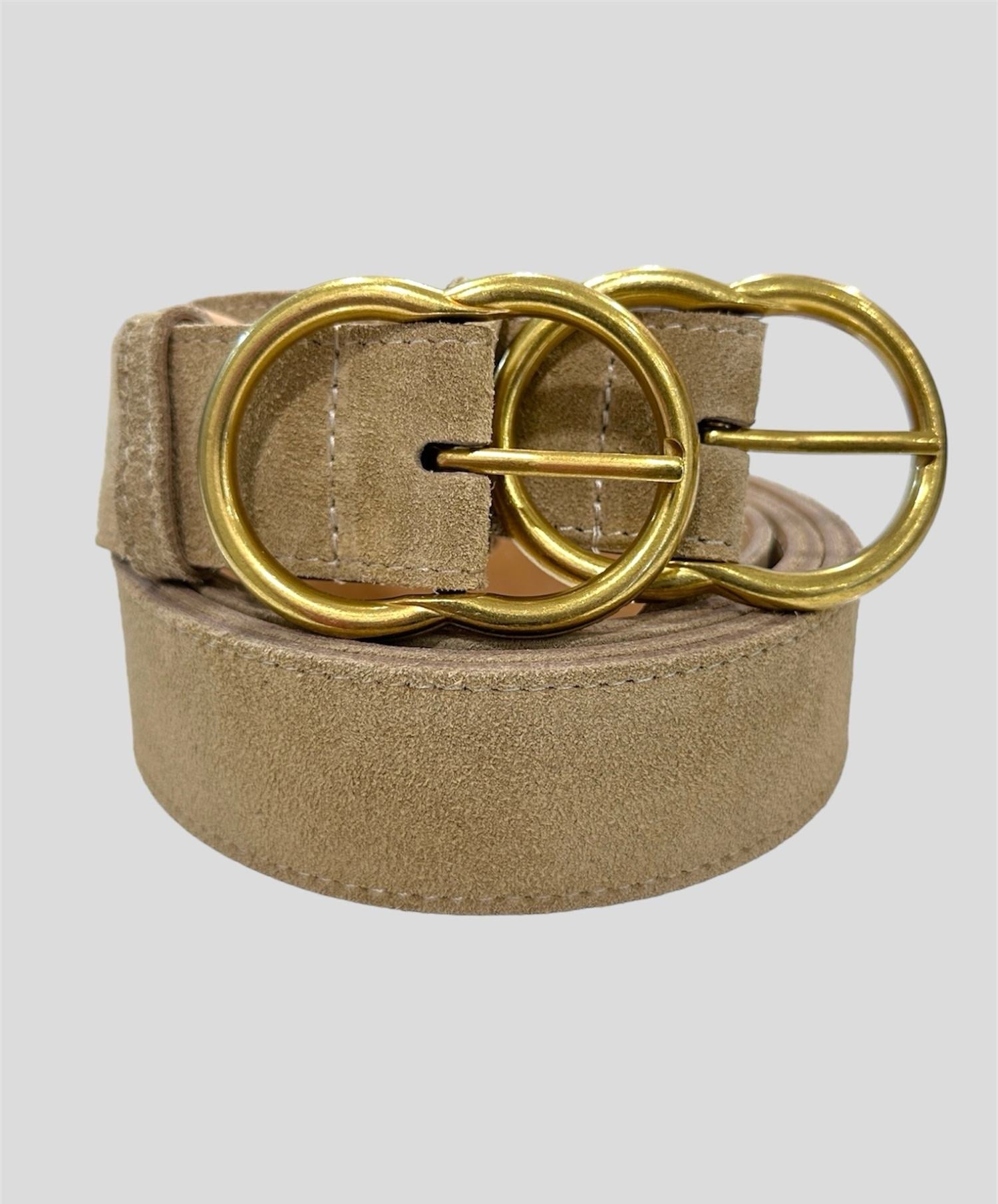 Ceinture Taupe avec boucle dorée - Abana 64310