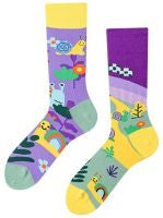 Chaussettes fantaisie unisexe confortables et douces escargots violet - Abana 64310