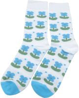 Chaussettes unisexe à designs amusants a fleures bleues