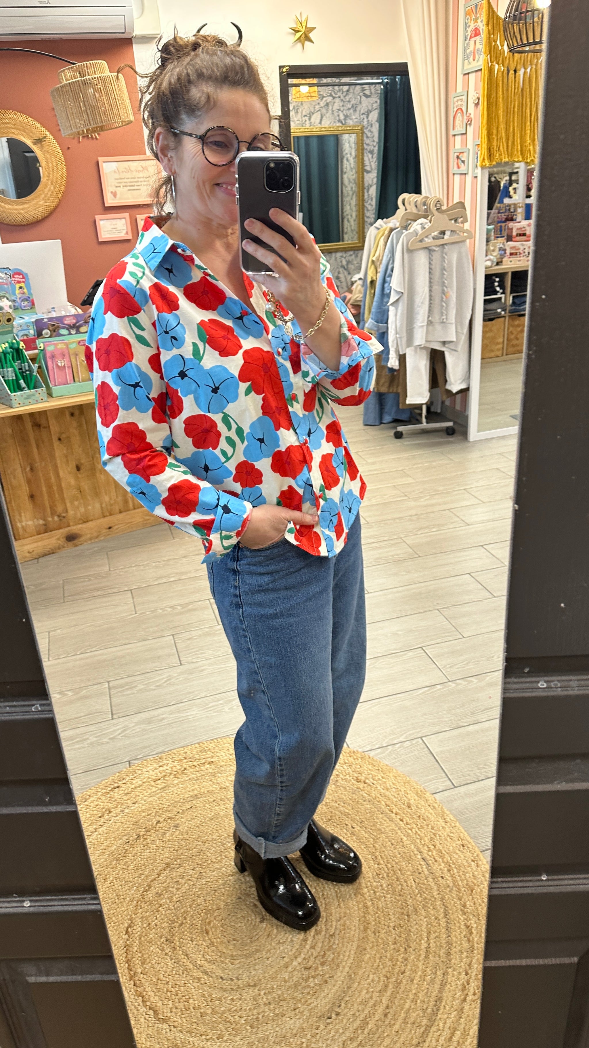 chemise fleurie colorée femme printemps ete emijo cannes sur mer