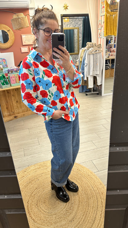 chemise fleurie colorée femme printemps ete emijo cannes sur mer