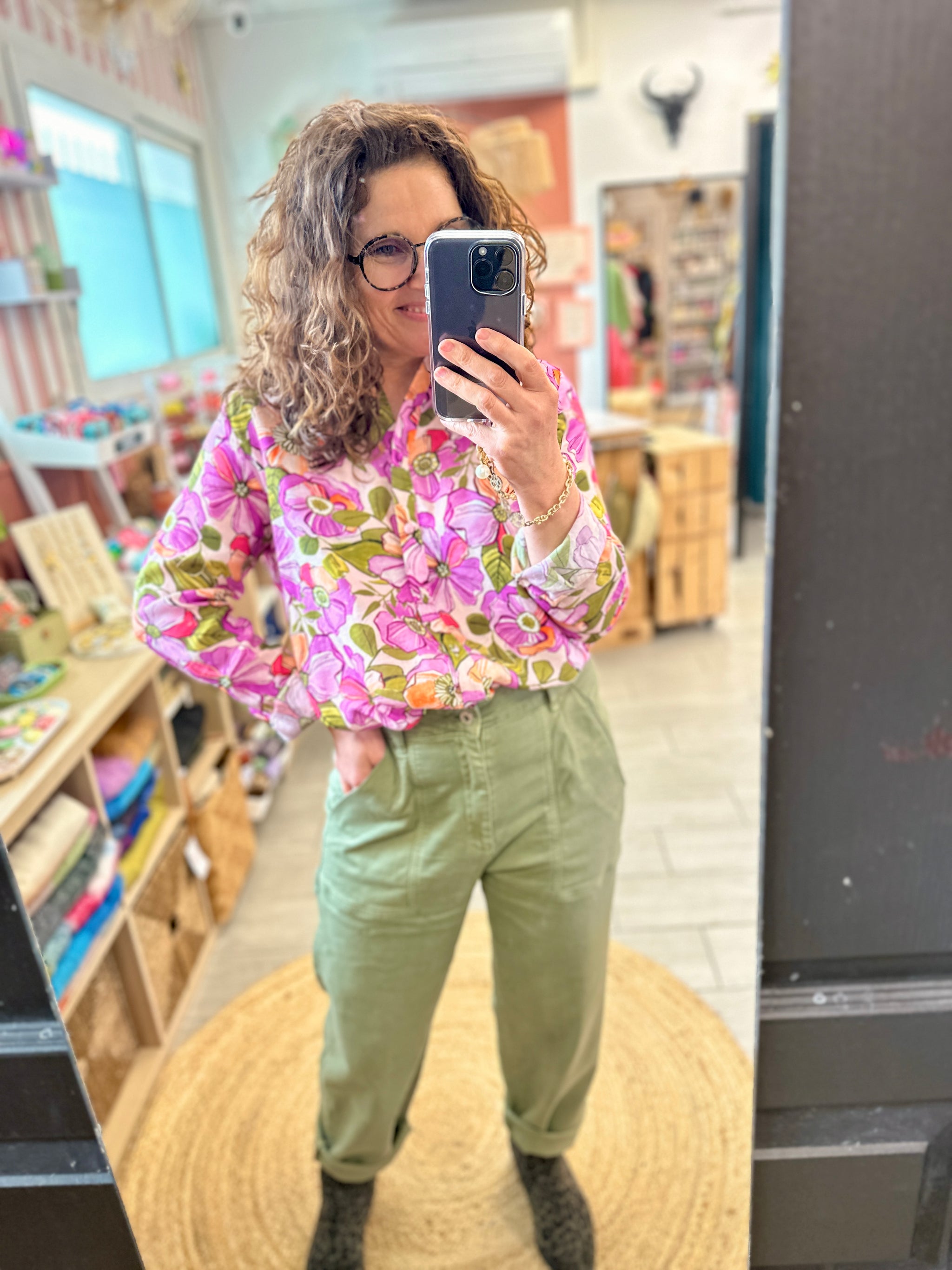 blouse fleurie rose femme kilky nimes