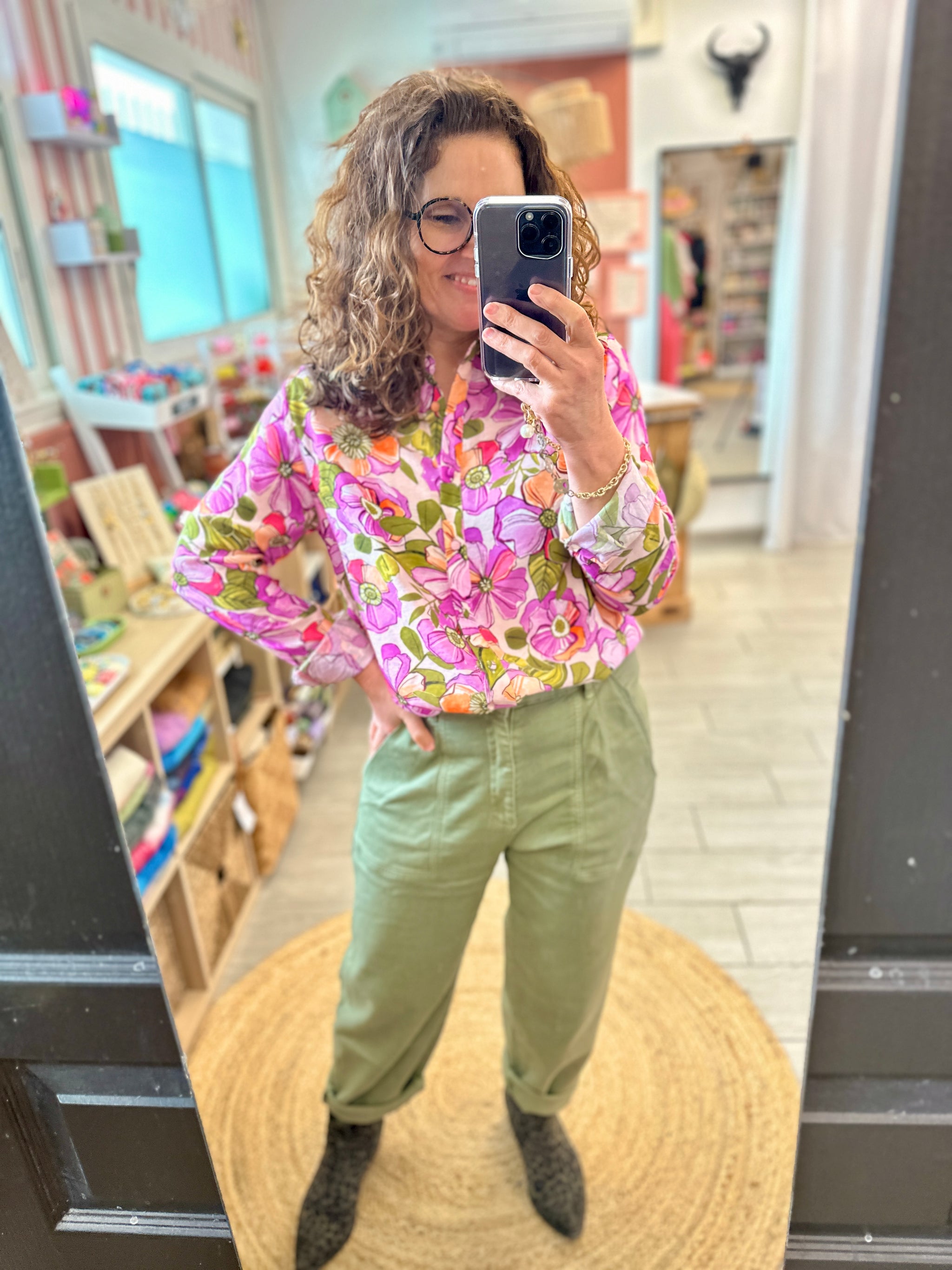 blouse imprime fleurs rose maelle femme lyon