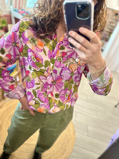 blouse imprimee femme banditas bordeaux