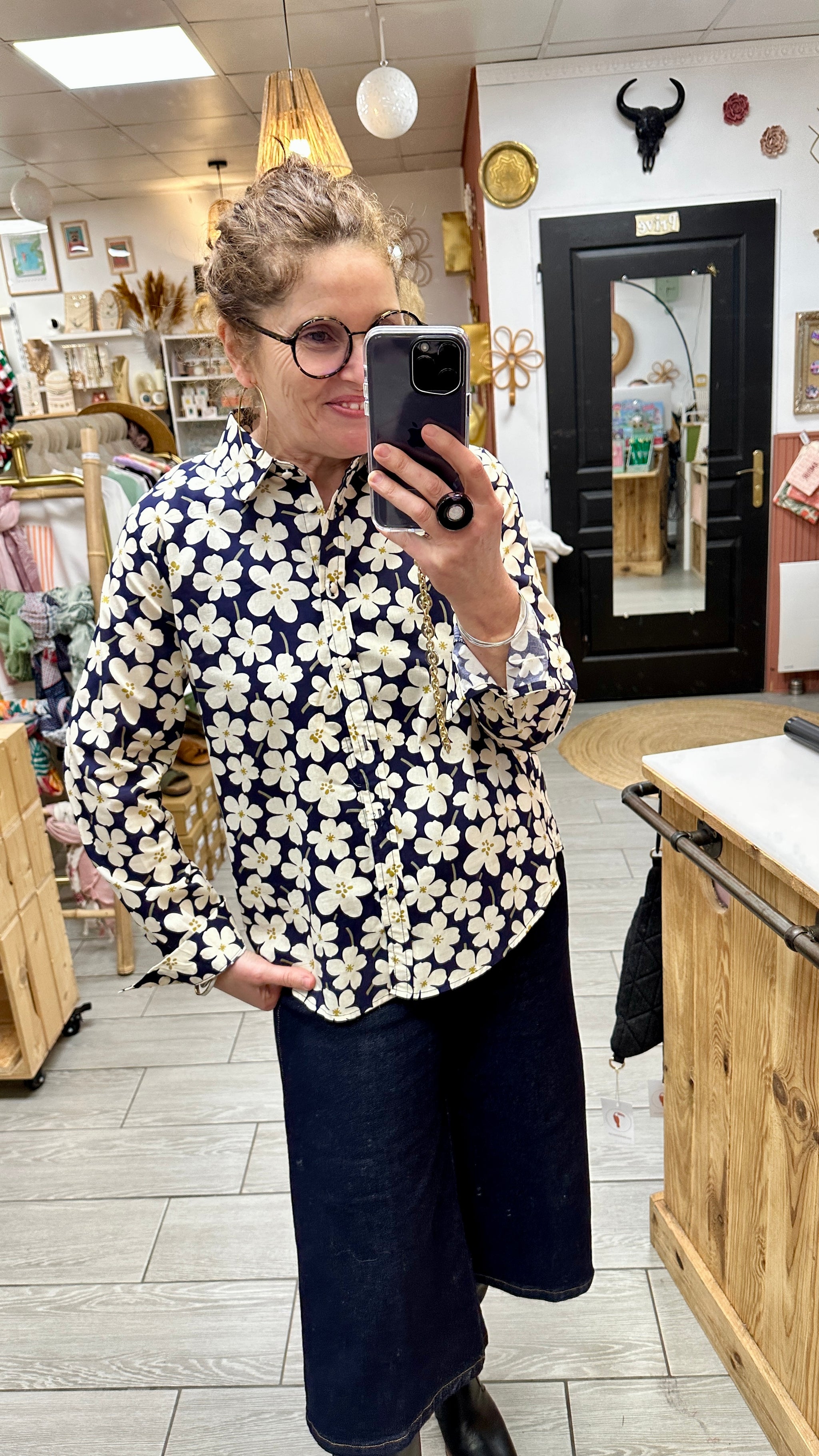 chemise fluide douce fleurie coloré emijo le porge