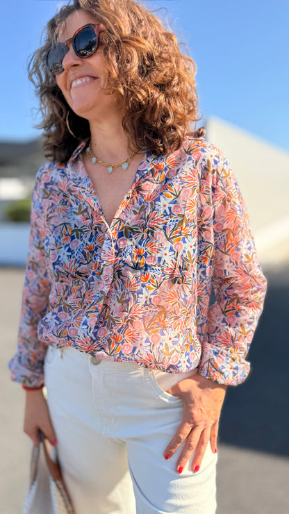 chemise tons coloré fleuris legere douce look rentrée arfait mode femme lacaumy adore paris toulouse bordeuaux pau tarbes