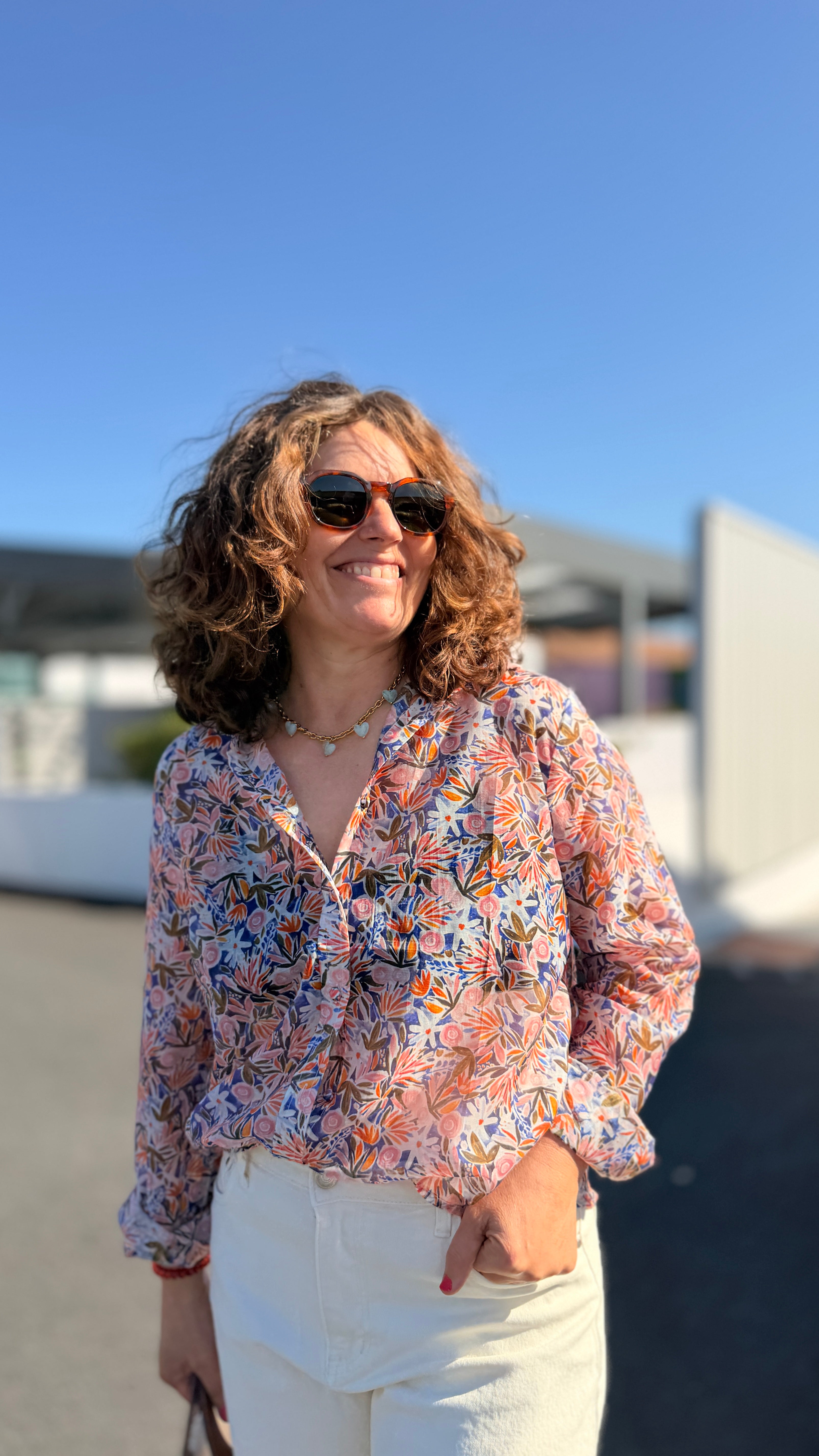 chemise fluide legere coloré a fleurs mode femme accessible in paril 1986 pril vintage pari marseille lyon lille