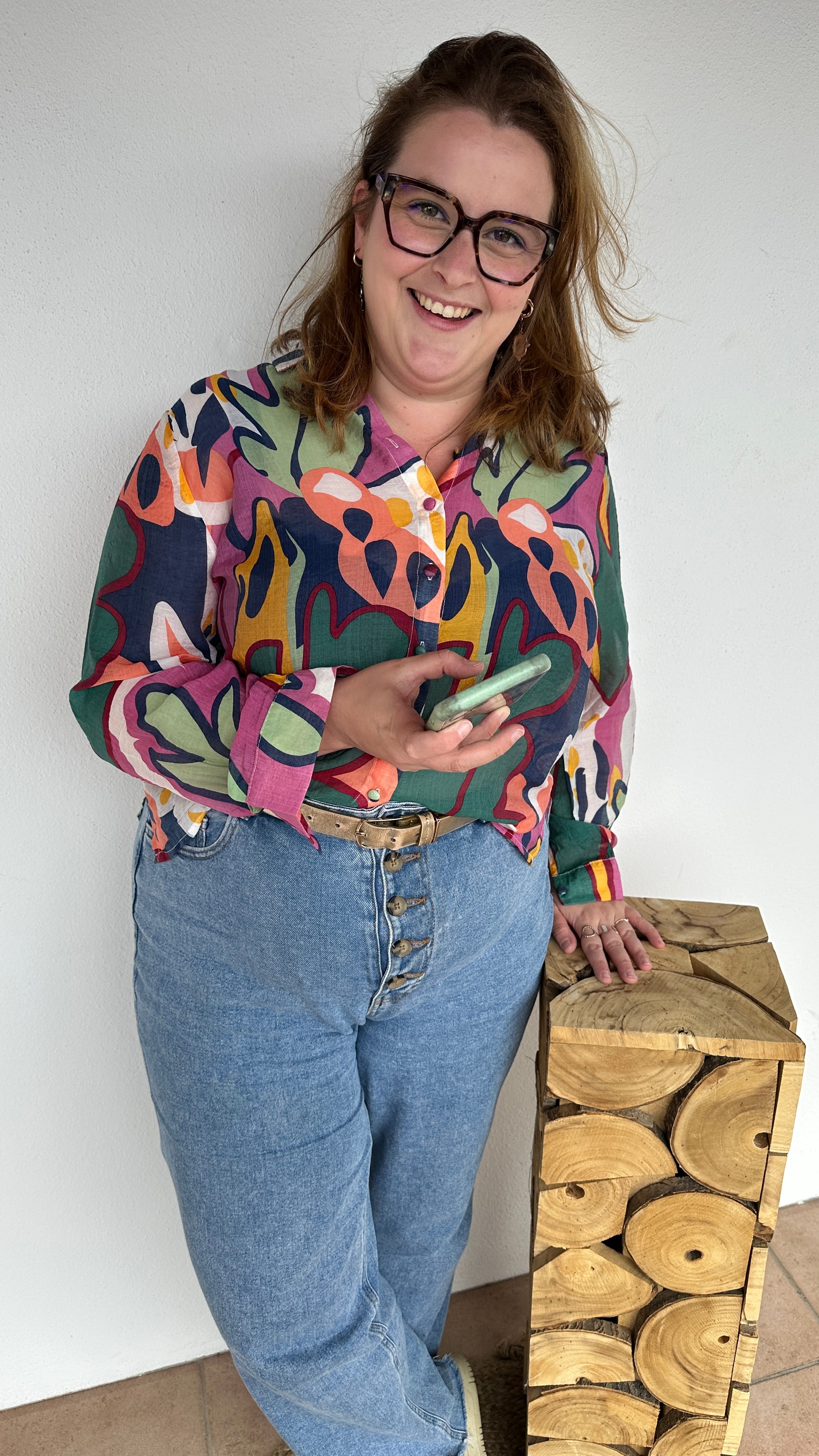 Chemise Pablo multicolore ample et fluide en viscose – Abana Boutique Ustaritz