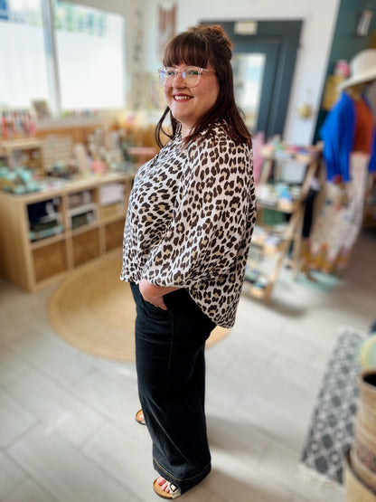 Chemise léopard Solane en coton oversize femme du 36 au 48